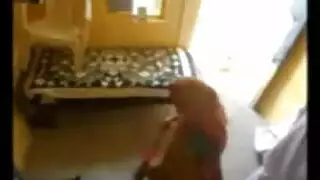 الرجل العجوز قرنية يحصل على ما يريد من ابنته قرنية في سن المراهقة، بجانب المسبح